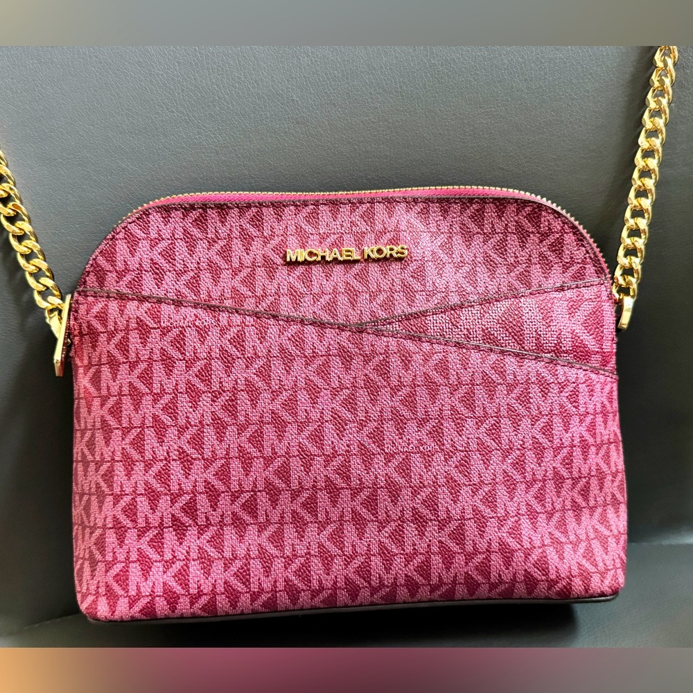 Michael kors maroon crossbody bag